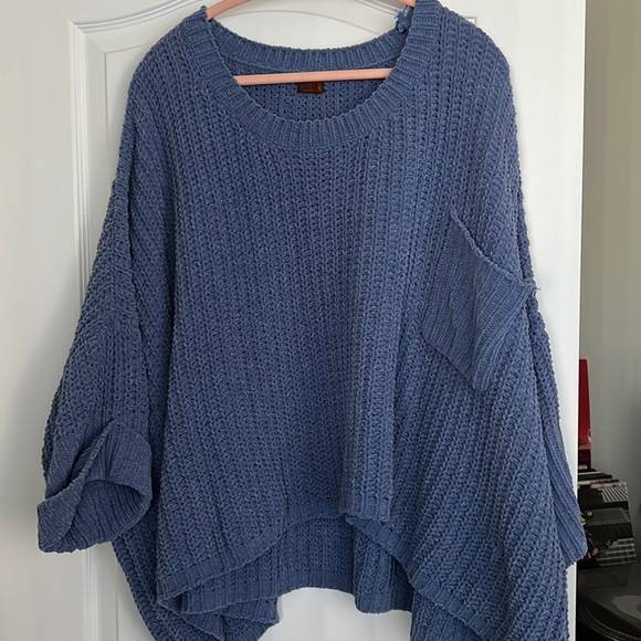 Knitted Sweater Poncho - Picture 1 of 4
